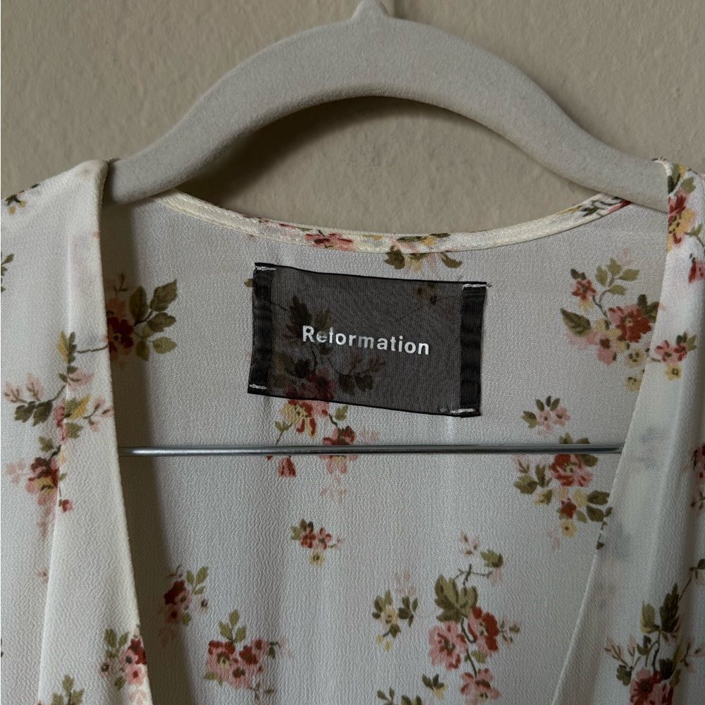Reformation Dawn Mini White Floral Dress Size XS - Picture 7 of 8